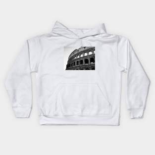 Black and White Colosseum, Rome, Italy, Photography Kids Hoodie